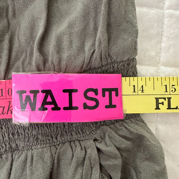 AMERICAN EAGLE Womens Jumpsuit Large Green Sleeveless Linen Blend Summer Casual - Picture 7 of 11